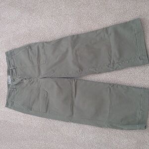 Everlane The Utility Wide Leg Crop Trouser Pants Surplus Olive Green